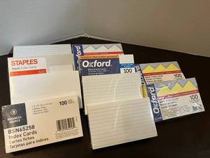 lot 23 image: 3 x 5 Index Cards
