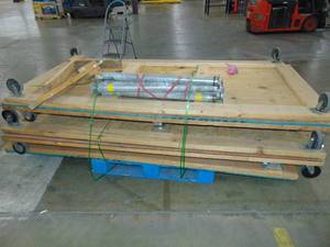 lot 9 image: Five 4 foot x 8 foot Carts with Handles and Wheels