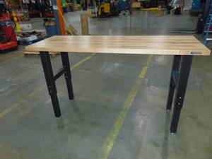 lot 37 image: Gladiator 6 ft. Adjustable Height Birch Top Workbench