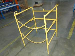lot 40 image: Collapsible Manhole Guard Rail, 33 in x 33 in x 3 12 ft, Steel, Yellow