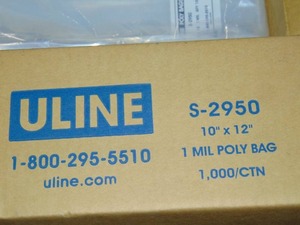 lot 58 image: 1500 Pack 10 x 12 1 Mil Poly Bags