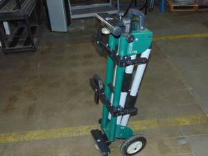 lot 89 image: Masterforce Universal Folding Miter Saw Stand with Wheels