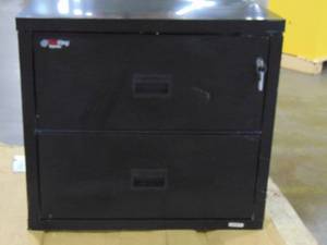 FireKing Lateral Fire-Resistant File Cabinet - 2 Drawer, Black