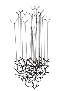 lot 19 image: Vintage Mid-Century Abstract Metal Wall Sculpture