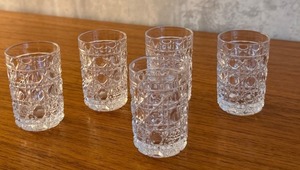 lot 41 image: Set of 5 Vintage Crystal Shot Glasses, 2.5 Inch Tall