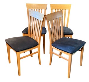 lot 64 image: Set of 4 IMS SRL Made in Italy Wood Dining Chairs