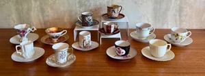 lot 75R image: Set of 12 Assorted Vintage Demitasse Tea Cups with Saucers