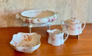 lot 77R image: Assorted Antique Porcelain Dishes - Limoges and Bavaria, Set of 4