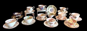 lot 81R image: Collection of Assorted English Bone China Teacups and Saucers