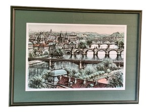 lot 82 image: Framed Signed Numbered Cityscape Print