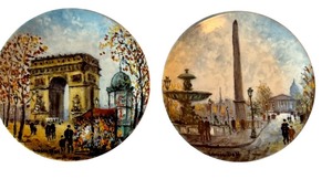lot 87R image: Set of 2 Limoges France Porcelain Collector Plates by Louis Dali