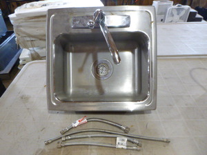 lot 55 image: Stainless Steel Sink with Faucet