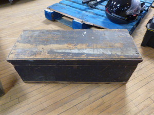 lot 99 image: Vintage Wooden Toolbox with Some Tools