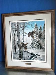 lot 31 image: Winter Wonder - Ruffed Grouse by David A. Maass