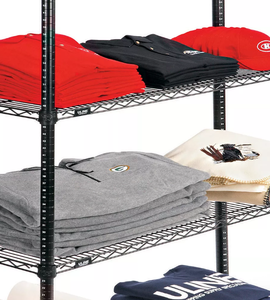 lot 26 image: Uline Wire Rack Shelving  Black Wire Shelving 48 x 12 x 63 Tall