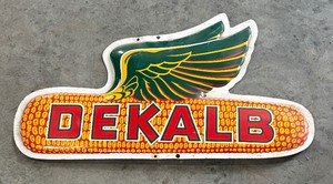 lot 22 image: Vintage Metal DeKalb Corn Advertising Sign