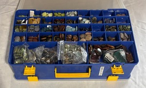 lot 8 image: Double Sided Organizer FULL of Jewelry  Crafting Stones