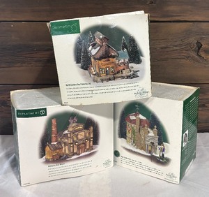 lot 27 image: Department 56 Village Buildings including Williams Gas Works, Hop Castle Folly and North Eastern Sea Fisheries Ltd.