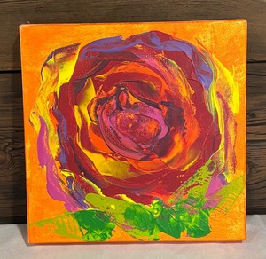 lot 109 image: Vibrant Original Abstract Floral Painting by CB