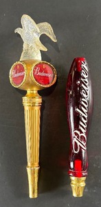 lot 113 image: Two Budweiser Tap Handles