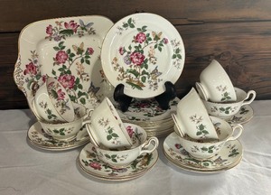 lot 120 image: Wedgwood Charnwood Platter, Snack Plates, Cups and Saucers Service for Eight