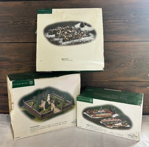 lot 134 image: Department 56 Fieldstone Wall, Formal Gardens and Abington Locks