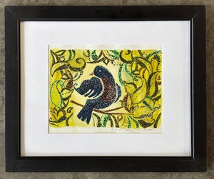 lot 143 image: Framed Melanie Schumacher Bird Artwork Acrylic Design