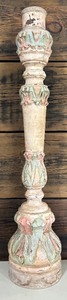 lot 73 image: Handmade  Painted Large New Mexico Wooden Candlestick Holder