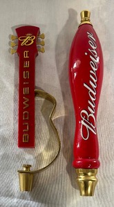 lot 191 image: Two Budweiser Tap Handles