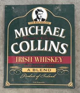 lot 207 image: Vintage Michael Collins Irish Whiskey Metal Sign