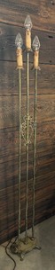 lot 220 image: Beautiful Vintage Art Nouveau Style Ornate Triple Bulb Floor Lamp