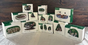 lot 255 image: Department 56 Village Accessories including London Gas Worker, Slate Stone Path, Sherlock Holmes-The Handsome Cab, Wooden Rowboats and More