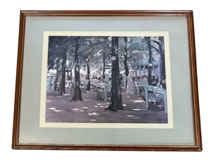 lot 256 image: Restaurant De Oude Vink Print by German Artist Max Liebermann