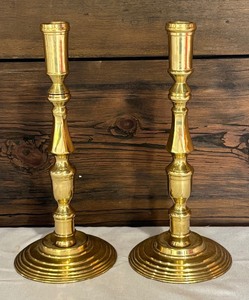 lot 265 image: Pair of Brass Candle Holders by Century