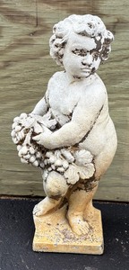 lot 191A image: Neoclassical Style Outdoor Cement Cherub Decor