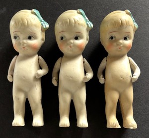 lot 280 image: Trio of Adorable Vintage Bisque Porcelain Dolls