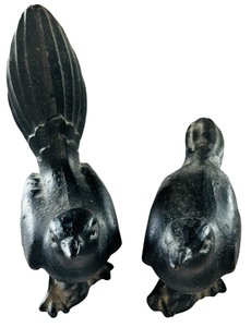 lot 50A image: Pair of Cast Iron Bird Sculptures