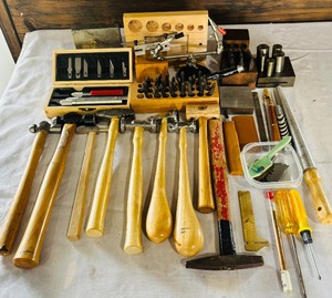 lot 315 image: Collection of Jewelry Making and Metalworking Tools with Hammers, Stamps, and Accessories