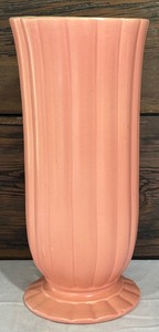 lot 312 image: Vintage Ribbed Red Wing Pottery Vase  Red Wing Vase M-1529
