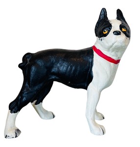 lot 38A image: Vintage Cast Iron Boston Terrier Dog Doorstop