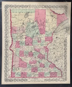 lot 297 image: Coltons 1864 Map of Minnesota