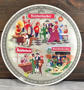 lot 291 image: 12 Inch Vintage Knickerbocker Beer Metal Advertising Tray