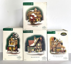 lot 286 image: Set of 4 Department 56 Dickens Village Porcelain Buildings in Boxes