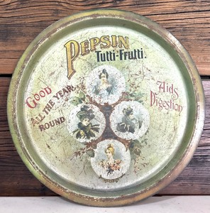 lot 281 image: Vintage Style Pepsin Tutti-Frutti Advertising Tray 12.5 Inch