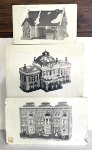 lot 235 image: Dept 56 Heritage Village Collections Including Butter Tub Barn, Victorian Station and Mulberrie Court