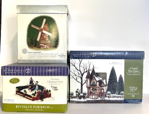 lot 179 image: Department 56 A Victorian Christmas, 1 Royal Tree Court and Crowntown Freckleton Windmill