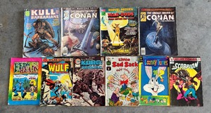 lot 381 image: Collection of 10 Vintage Comic Books Marvel and DC Assorted Titles