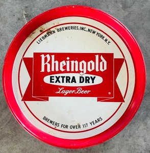lot 366 image: Vintage Restaurant Tray  Reingold Extra Dry Lager Beer Lieb Mann Breweries
