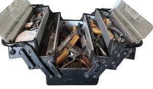 lot 397 image: Stanley FatMax Toolbox with Assorted Hand Tools and Brushes