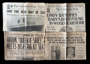 lot 390 image: Collection of 4 Vintage 1930s Newspaper Front Pages Historic Headlines